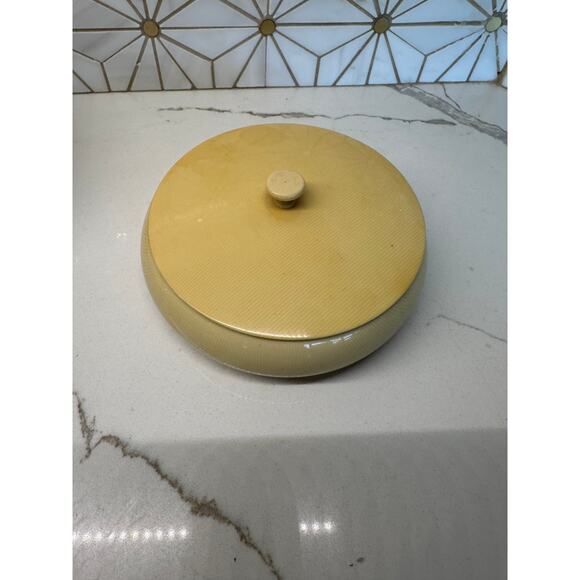 Vintage Ivory Pyralin Celluloid Vanity Jar – 1920s Lidded Powder Dish - Picture 2 of 6